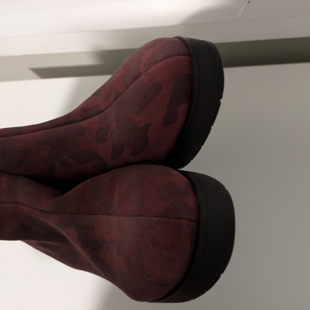Lucky Brand Karmeya Platform Ankle Boots Red Pattern 7.5 - Picture 10 of 12